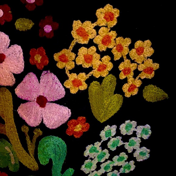 Persaman Floral Embroidery & Ribbons Black Skirt - Picture 8 of 9